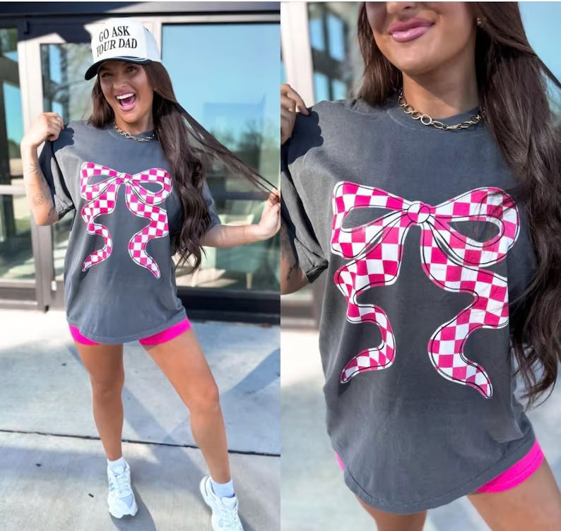 Pink Checkered - Full Color - DTF Transfer - 2-5 Business Days