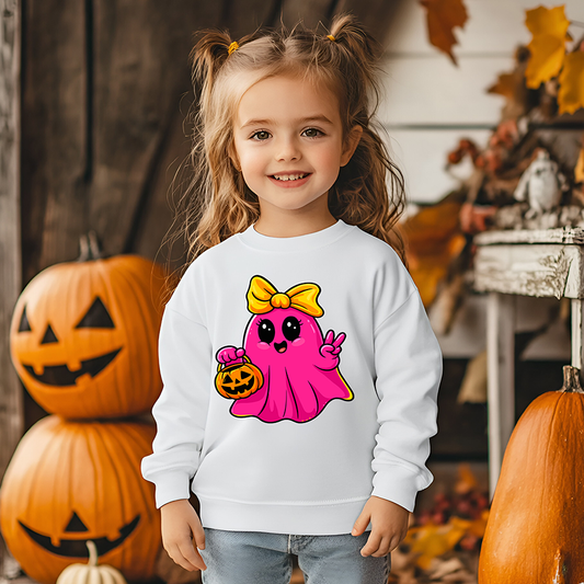 Pink Girl Ghostie-Youth -DTF TRANSFER