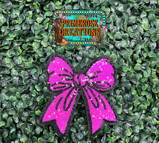 Hot Pink Bow SET OF 2-Sequins 5"-(EXCLUSIVE)