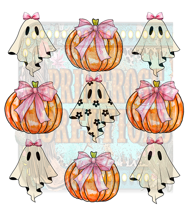 Pink coquette ghosty and pumpkin