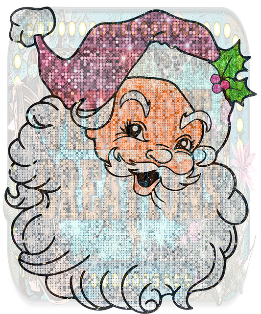 Pink Sequin Santa