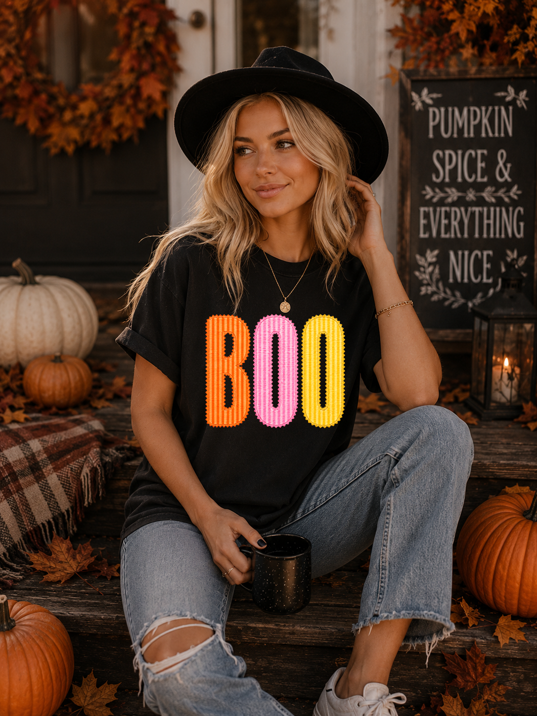Preppy Boo - Full Color DTF Transfer - Grab It Tuesday