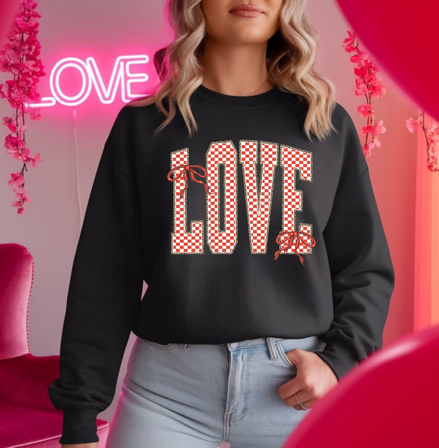 Preppy Checkered Love - Full Color DTF Transfer - Friday New Releases