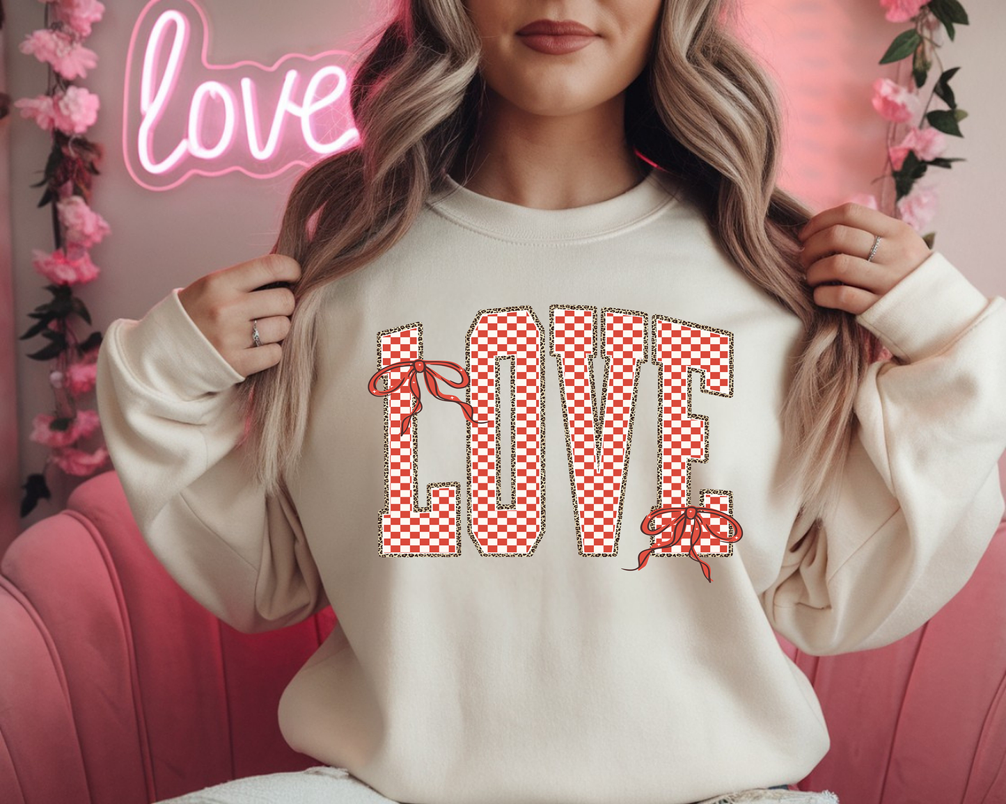 Preppy Checkered Love - Full Color DTF Transfer - Friday New Releases