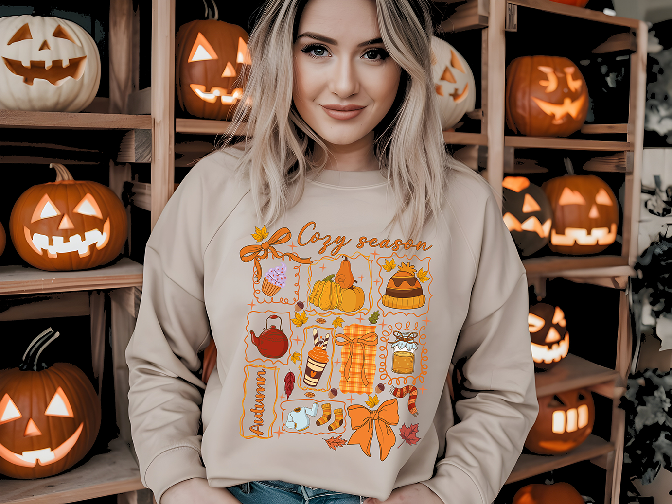 Preppy Cozy Season - Full Color DTF Transfer -2-5 Busniess Days