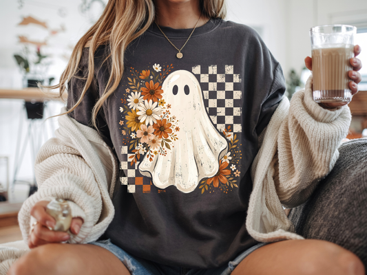 Preppy Floral Ghost - Full Color DTF Transfer - Flash Grab Friday