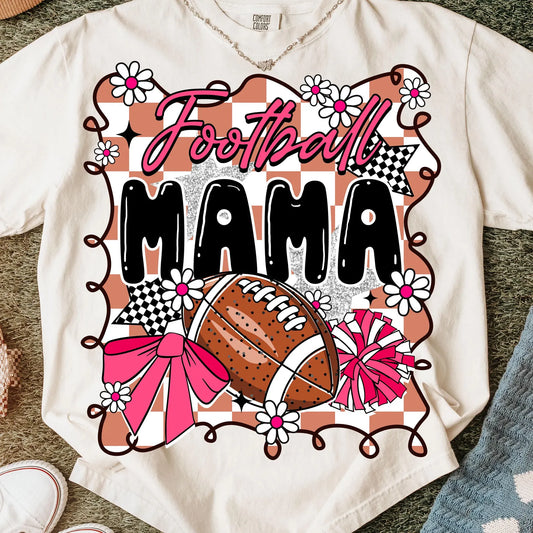Preppy Football Mama - Full Color DTF Transfer