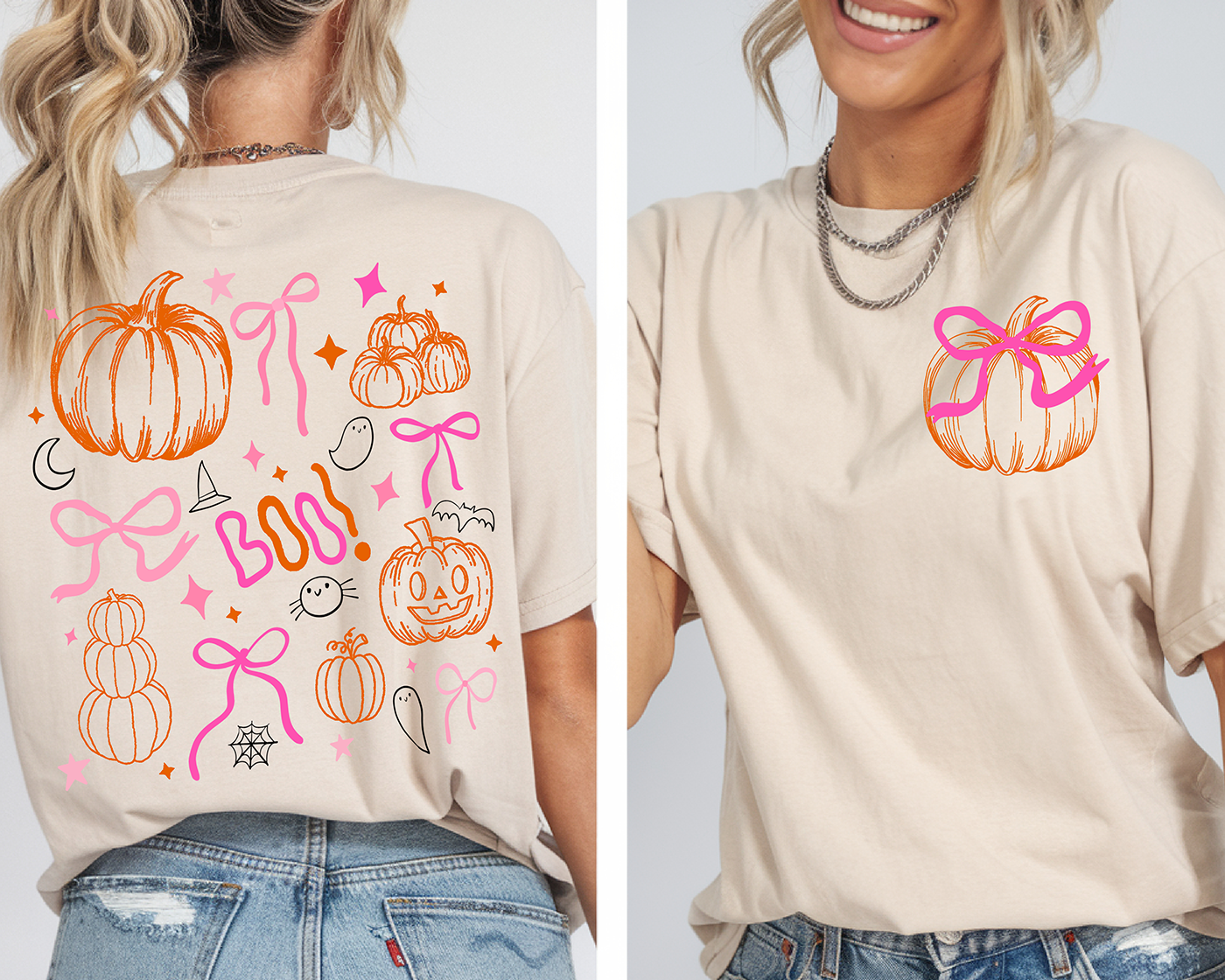 Preppy Halloween w/Pocket-Full Color DTF Transfer-2-5 Business Days