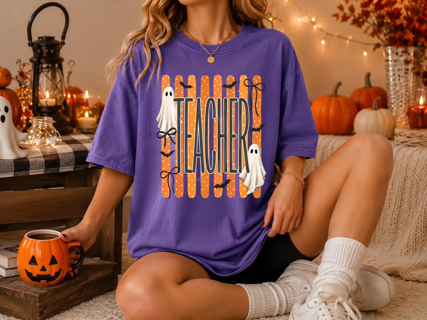 Preppy Halloween Teacher Ghost - DTF Transfer - Flash Grab Friday