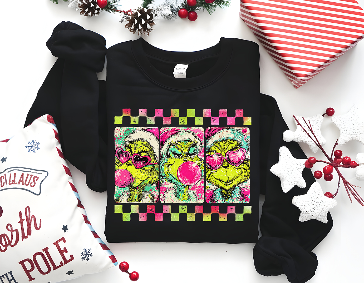Preppy Pink and Green Bubblegum - Full Color DTF Transfer - Friday New Releases