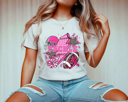 Preppy Tackle Cancer - Full Color - DTF TRANSFER - 2-5 Business Days