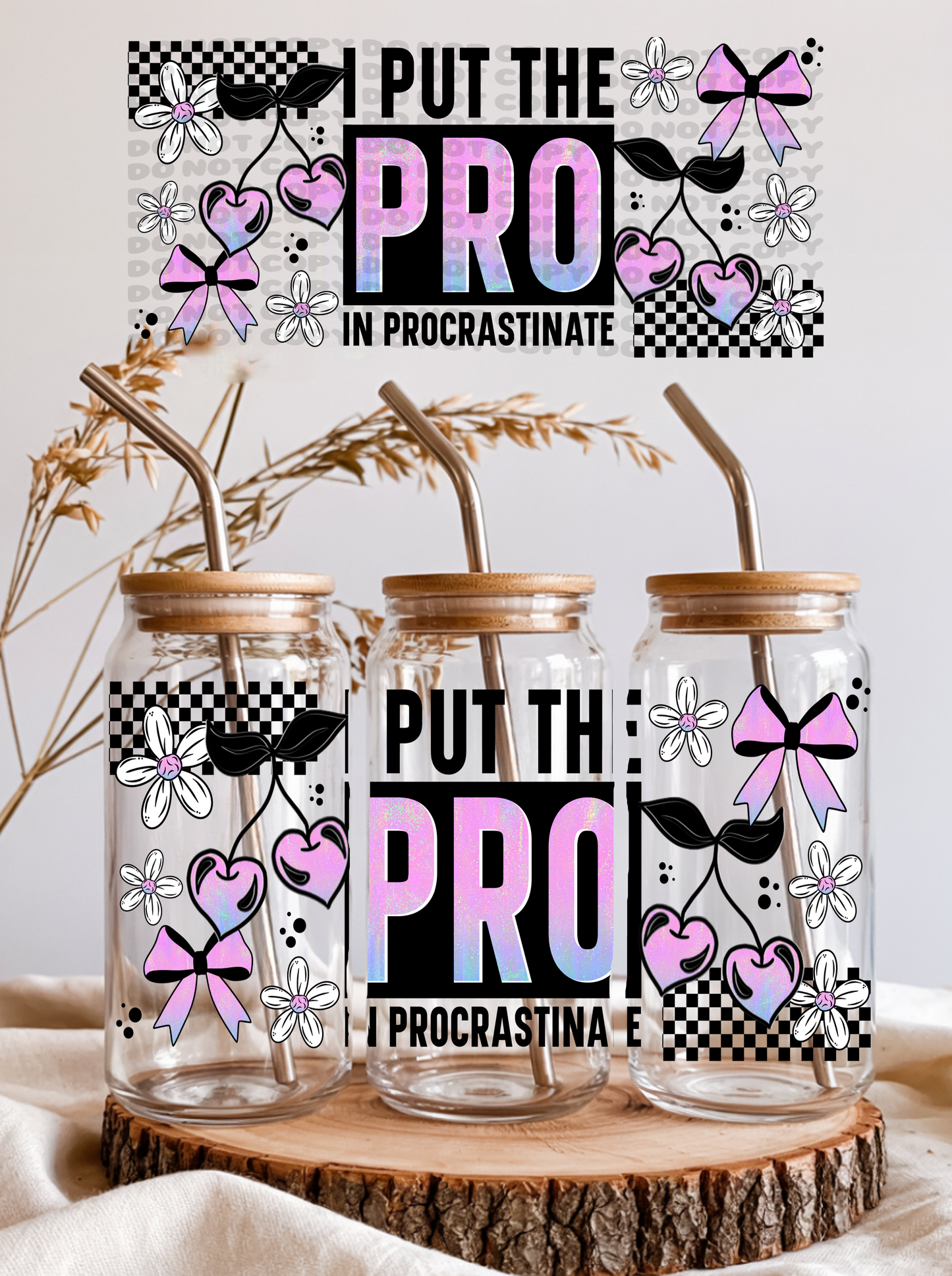 Procrastinate - 16 oz UV DTF Cup Wrap -2-5 Business Days