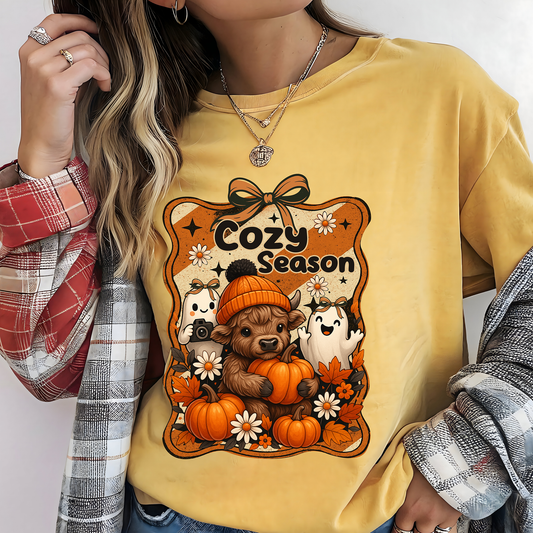 Pumpkin Highland Cow-DTF TRANSFER