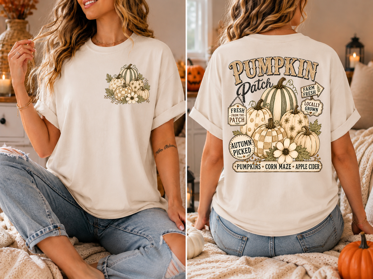 Pumpkin Patch W/Pocket - Full Color DTF Transfer - Grab It Tuesday
