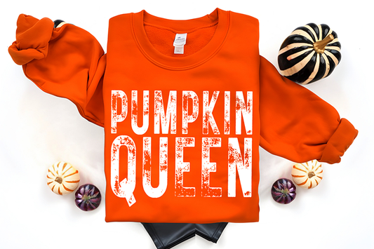 Pumpkin Queen - Full Color - DTF TRANSFER - 2-5 Business Days