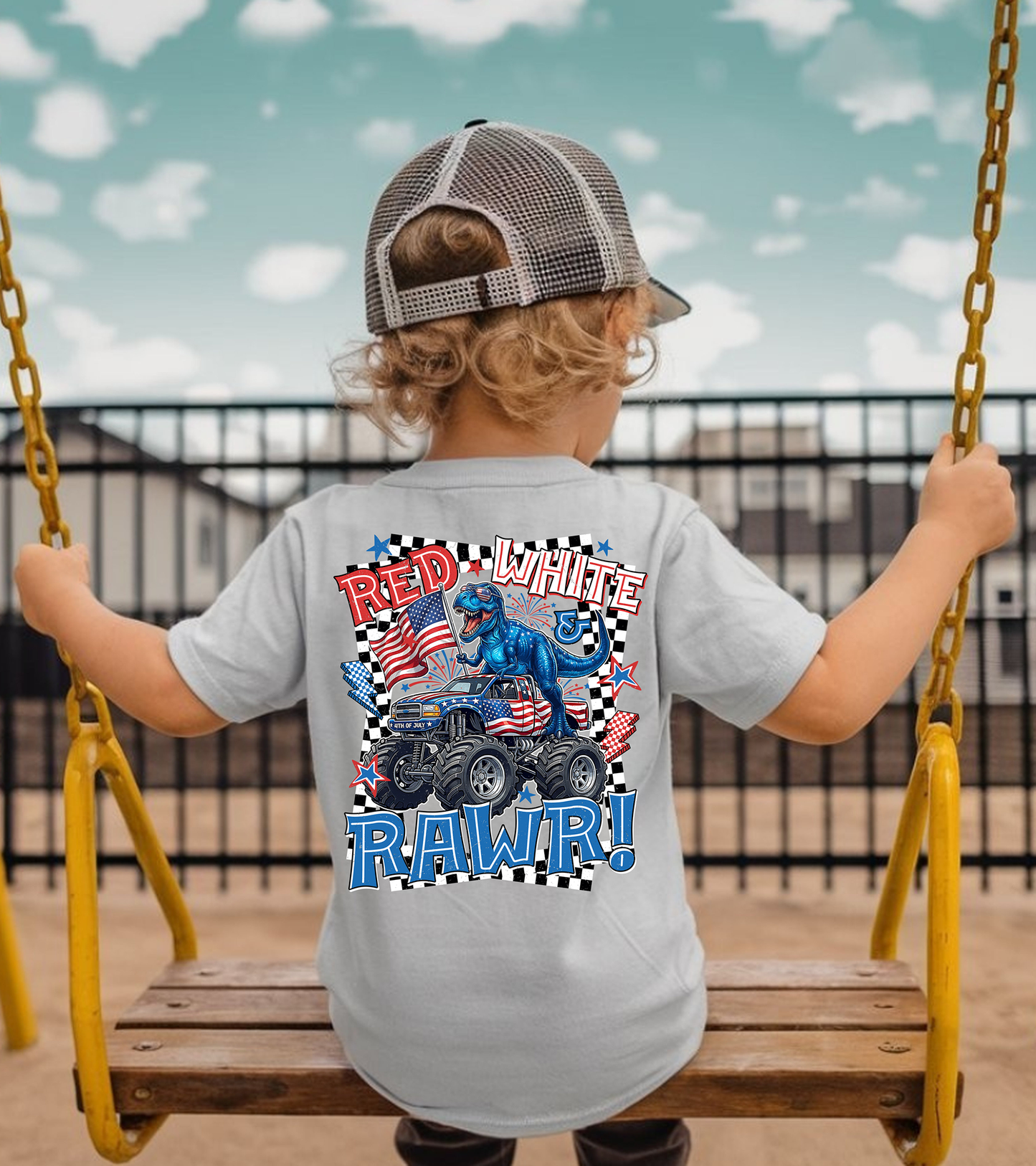 Red White and Rawr - Youth - Full Color - DTF Transfer - 2-5 Business Days