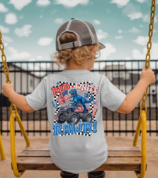 Red White and Rawr - Youth - Full Color - DTF Transfer - 2-5 Business Days