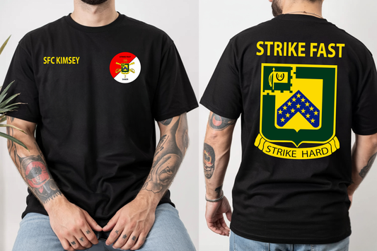 Short Sleeve T-Shirt - Front & Back - Rank & Name -