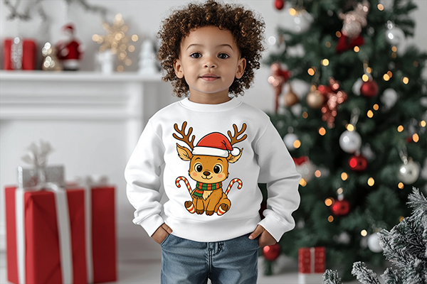 Reindeer Boy-Youth-Full Color-DTF Transfer-2-5 Business Days