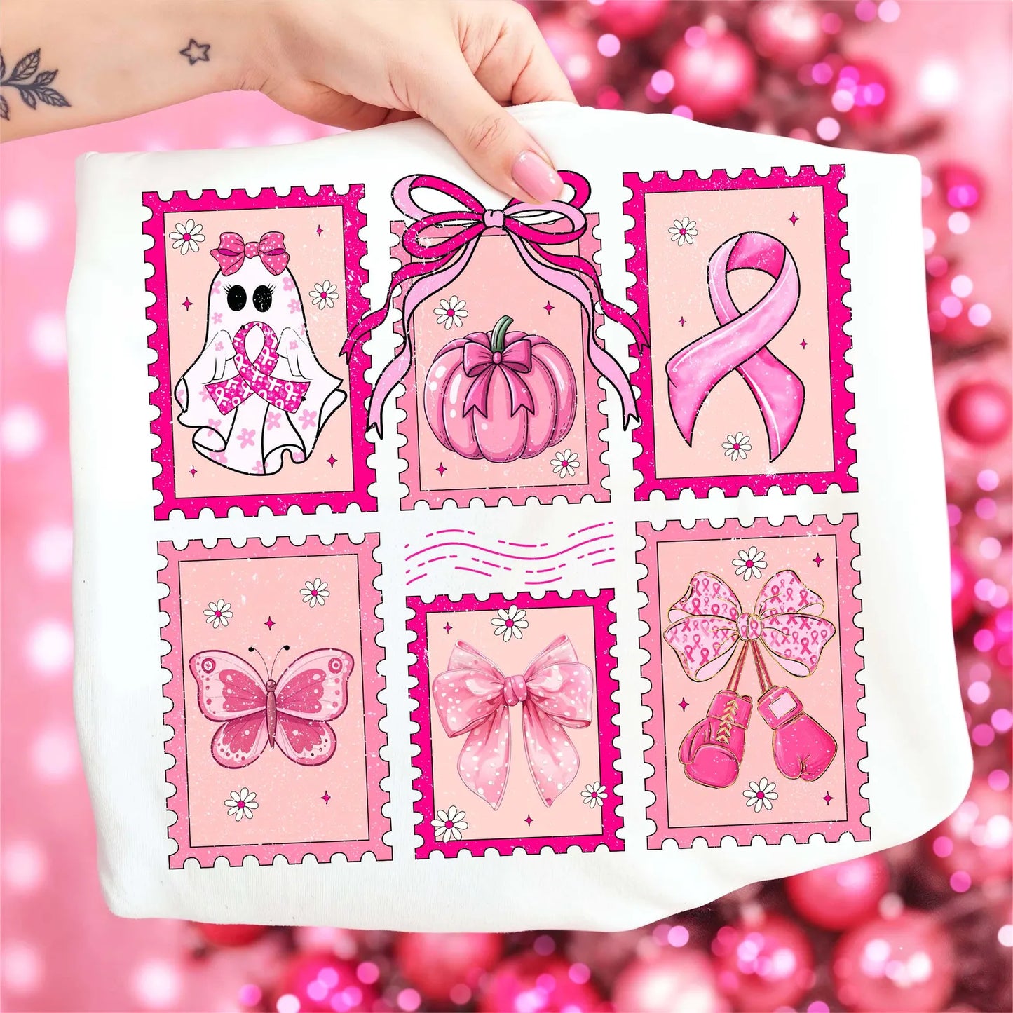 Retro Breast Cancer Collage - Full Color DTF Transfer-2-5 Business Days