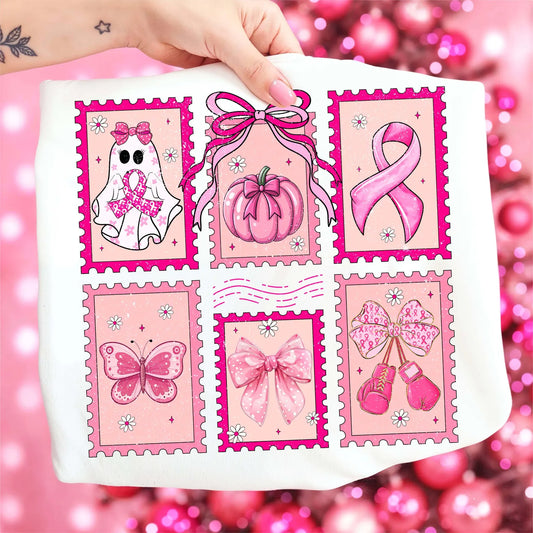 Retro Breast Cancer Collage - Full Color DTF Transfer-2-5 Business Days