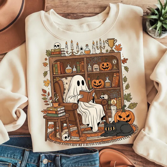 Retro Cozy Ghost- Full Color DTF Transfer -RTS#9