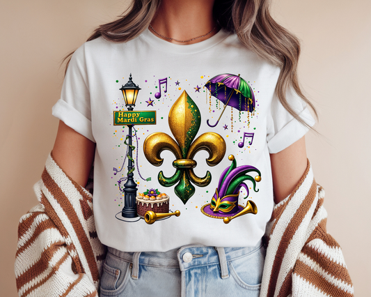 Retro Mardi Gras-Full Color -DTF Transfer-WHOLESALE
