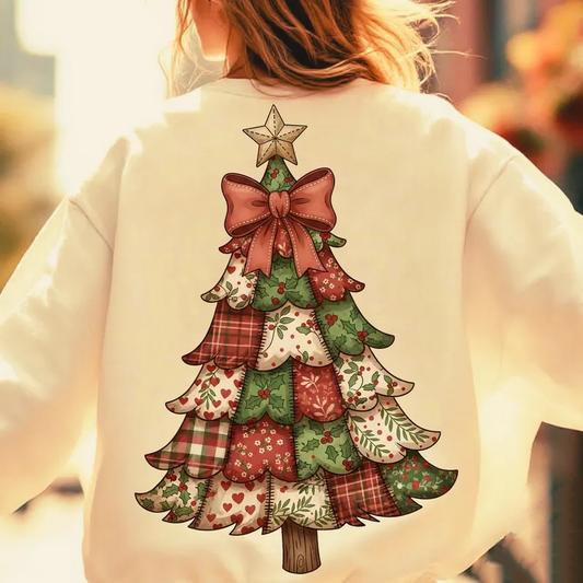 Retro Patchwork Tree- Full Color DTF Transfer-2-5 Business Days