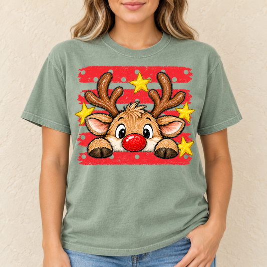 Cute Christmas Reindeer - Full Color DTF TRANSFER