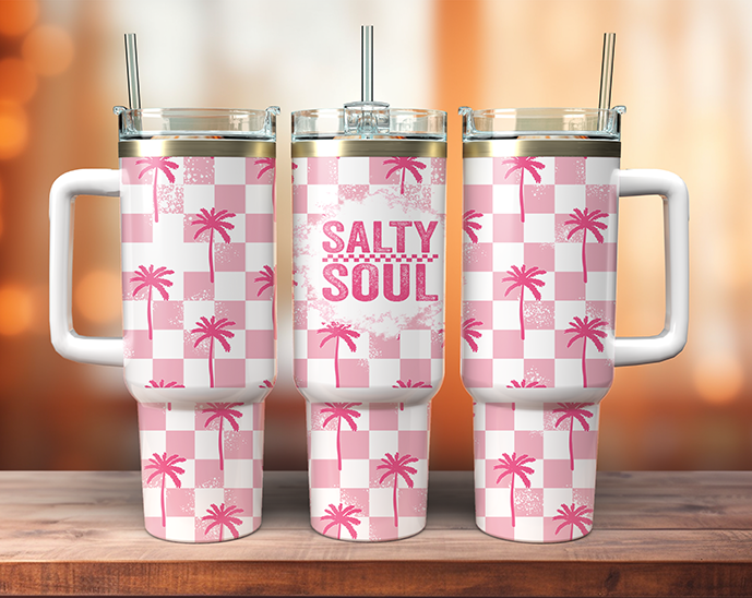 Salty Soul-Pink- 40oz  UVDTF Wrap-Kiss it Goodbye