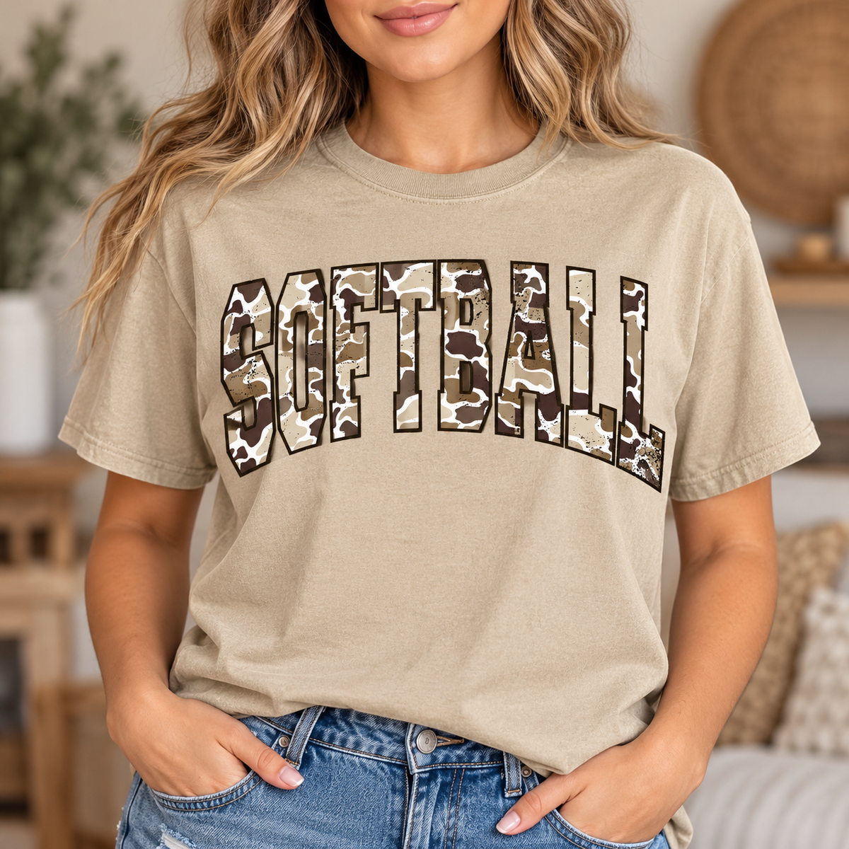Camo Softball- Full Color DTF TRANSFER