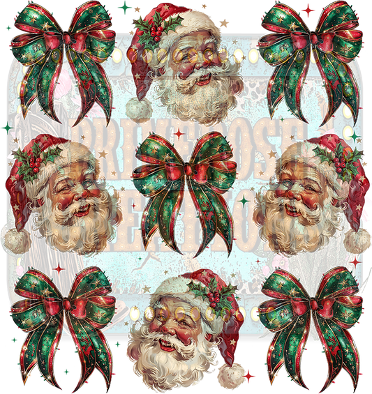 Santa and Christmas Bow Collage