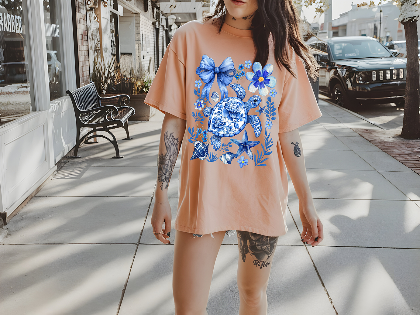 Sea Turtle - Blue - DTF TRANSFER