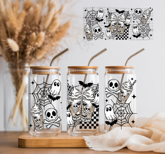Skull Ghost Coffee- 16 oz UVDTF Wrap - Friday New Releases