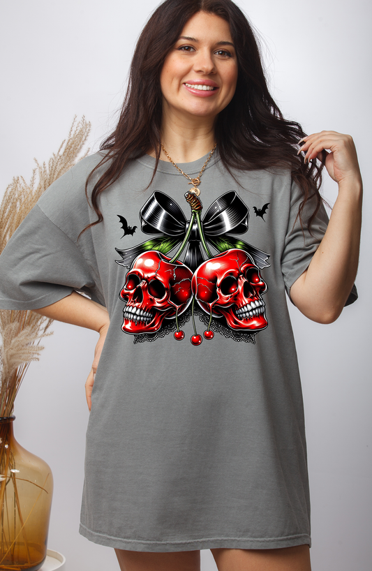 Spooky Cherry Halloween Bow-Full Color -DTF TRANSFER