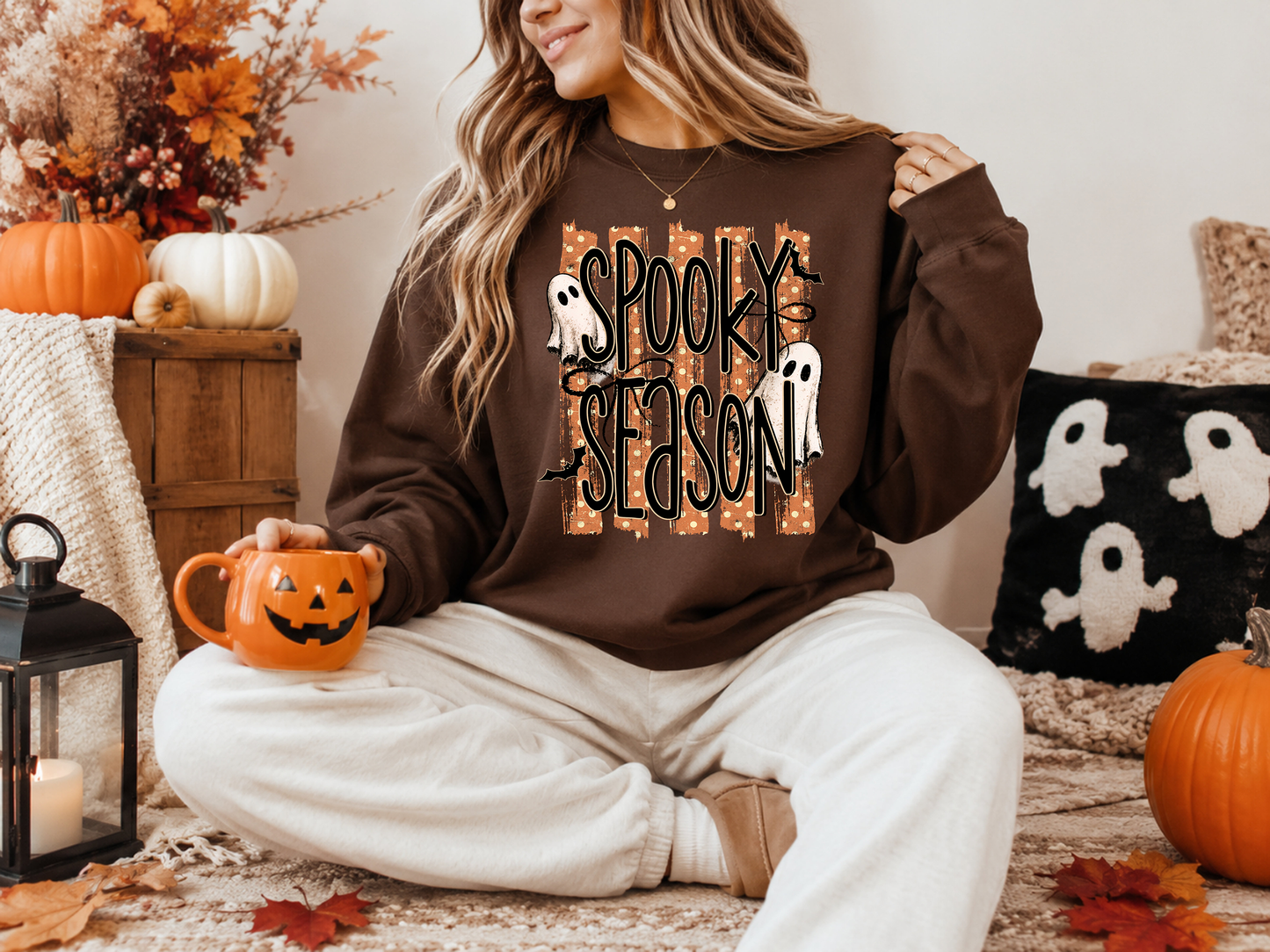 Spooky Season Ghost - Full Color - DTF Transfer - Flash Grab Friday