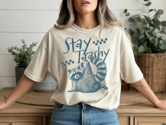 Stay Trash (Blue) -Full Color-DTF Transfer-WHOLESALE