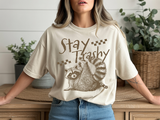 Stay Trash (Brown) -Full Color-DTF Transfer-WHOLESALE