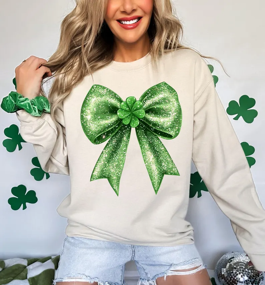 St Patrick's Glitter Bow - DTF TRANSFER -