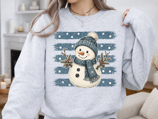 Striped Snowman - DTF Transfer - Flash Grab Friday