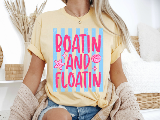 Striped Boatin & Floatin - Full Color - DTF Transfer - 2-5 Business Days