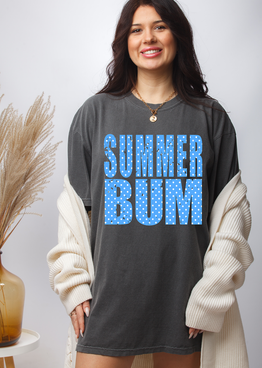 Summer Bum Polka Blue - Full Color - DTF Transfer - Flash Grab Friday