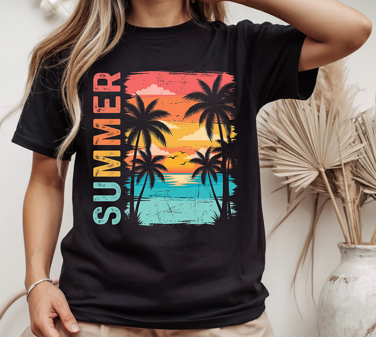 Summer Scene - Full Color - DTF Transfer - 2-5 Business Days