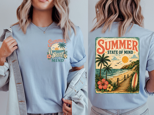 Summer State of Mind W Pocket - Full Color - DTF Transfer - Flash Grab Friday