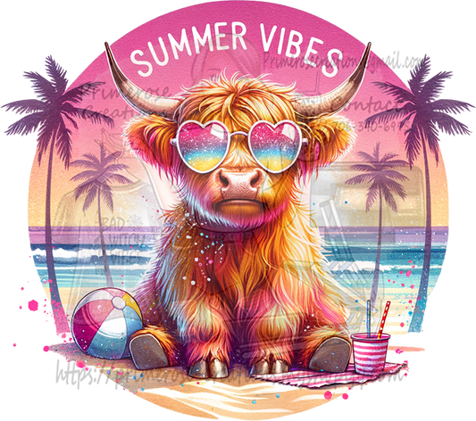 Summer Vibes Highland Cow