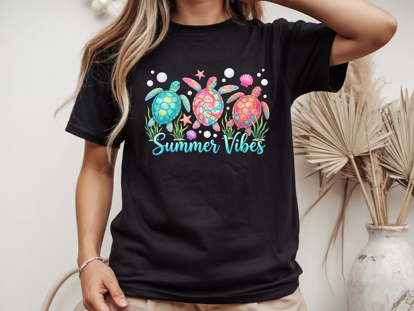 Summer Vibes Turtles - Full Color - DTF Transfer - Flash Grab Friday