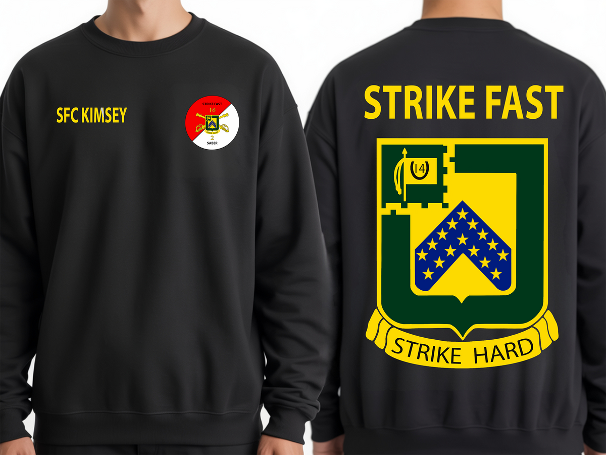 Sweatshirt - Front & Back - Rank & Name