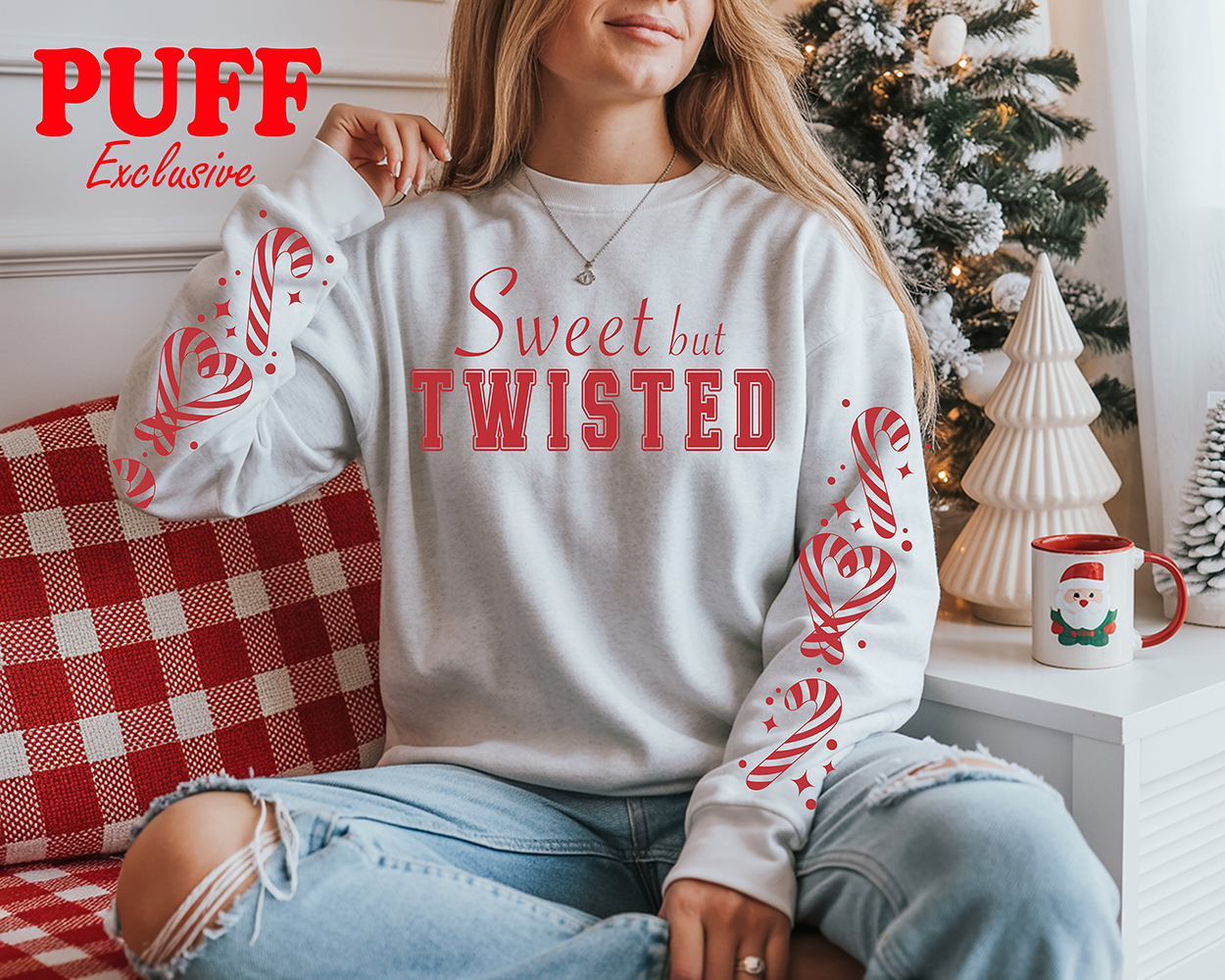 Sweet but twisted-w/Double Sleeves Puff Screen Print - DTF TRANSFER - NEW RELEASE (Exclusive)