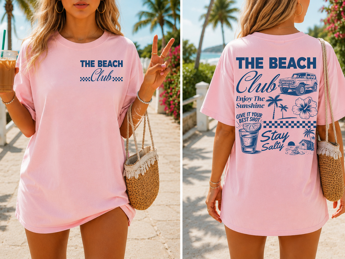 The Beach Club W Pocket - Full Color - DTF Transfer - WHOLESALE