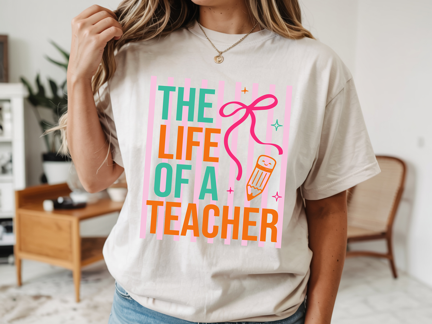 The Life Of Teacher - Full Color - DTF Transfer - Flash Grab Friday
